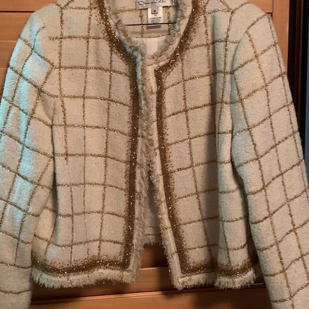 Oscar de La renta jacket with sparkly trim